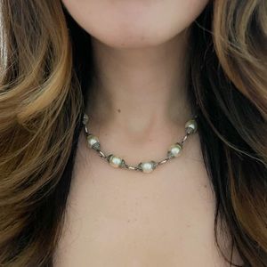 925 Silver Necklace Pearls Choker Necklace Antique Jewelry Vintage Accessories